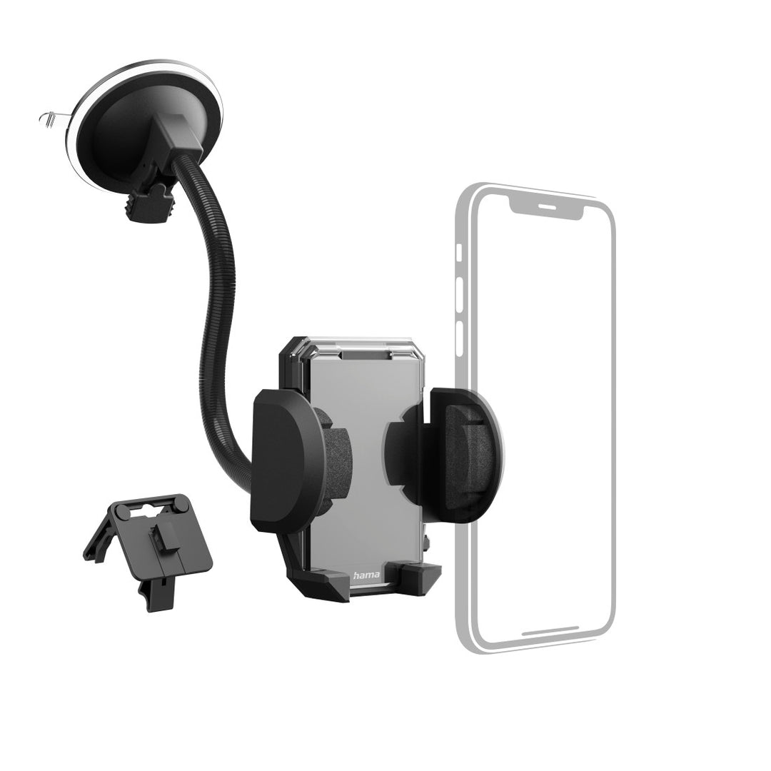Hama 2in1 Auto-Handyhalterung Set Multi f. Lüftung / Scheibe, 360 Grad drehbar
