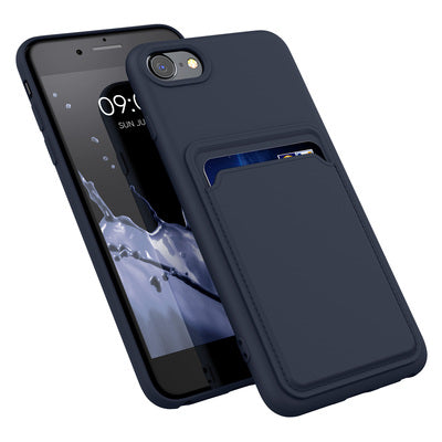 TPU Hülle mit Kartenfach für Apple iPhone SE (2022) / iPhone SE (2020) / iPhone 8 / iPhone 7 Dunkelblau
