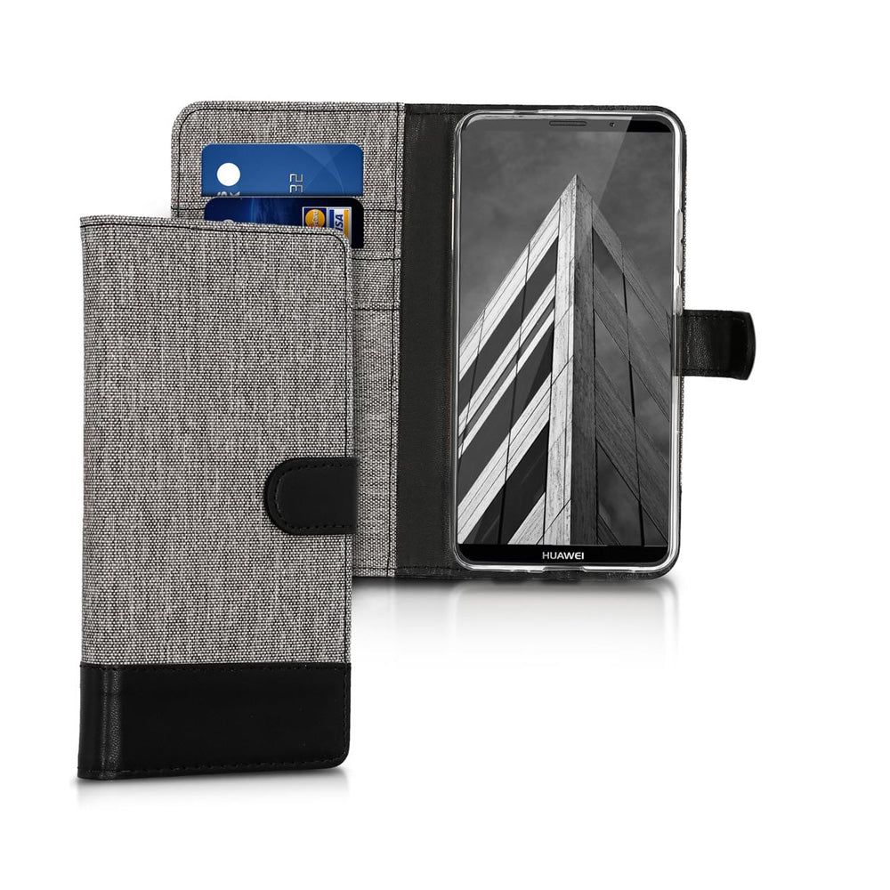 KW-Mobile Wallet Canvas Kunstleder Case für Smartphones