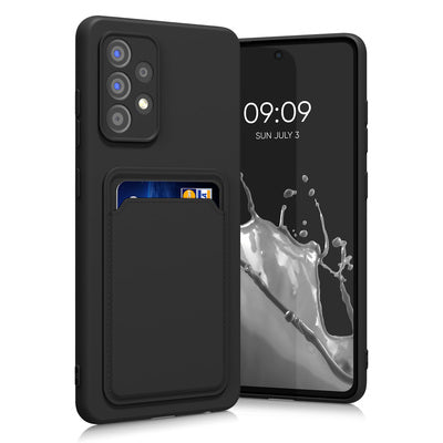 TPU Hülle mit Kartenfach für Samsung Galaxy A52 / A52 5G / A52s 5G Schwarz