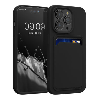TPU Hülle mit Kartenfach für Apple iPhone 14 Pro Schwarz