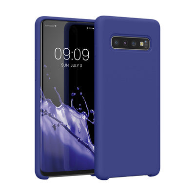Gummierte Silikon Hülle für Samsung Galaxy S10 in Blauviolett