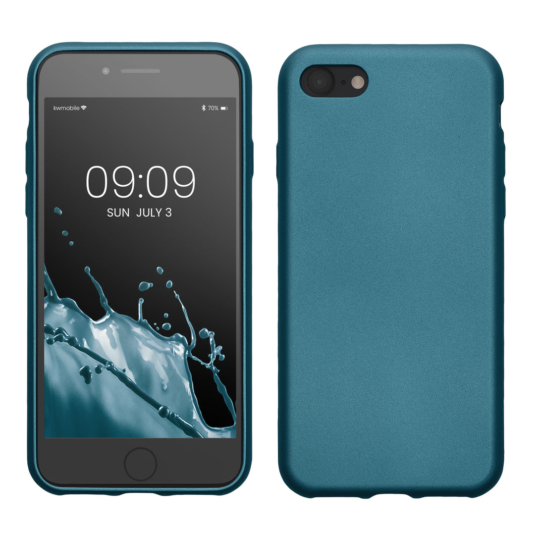TPU Hülle für Apple iPhone SE (2022) / iPhone SE (2020) / iPhone 8 / iPhone 7 in Metallic Karibikblau