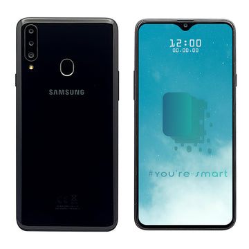 Samsung Galaxy a20s 32 GB schwarz von vorne und hinten