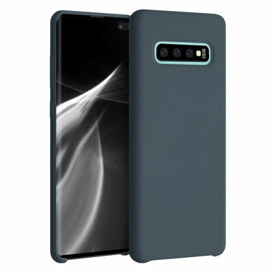 Gummierte Silikon Hülle für Samsung Galaxy S10 Plus / S10+ in Dunkler Schiefer