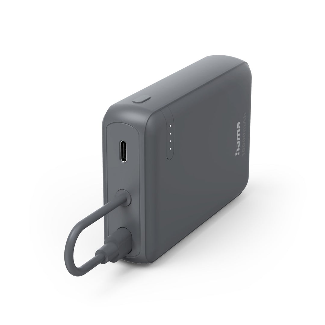 Hama Power Pack Travel mit Kabel, 10000mAh, 2 Ausgänge: 2x USB-C, Anthrazit