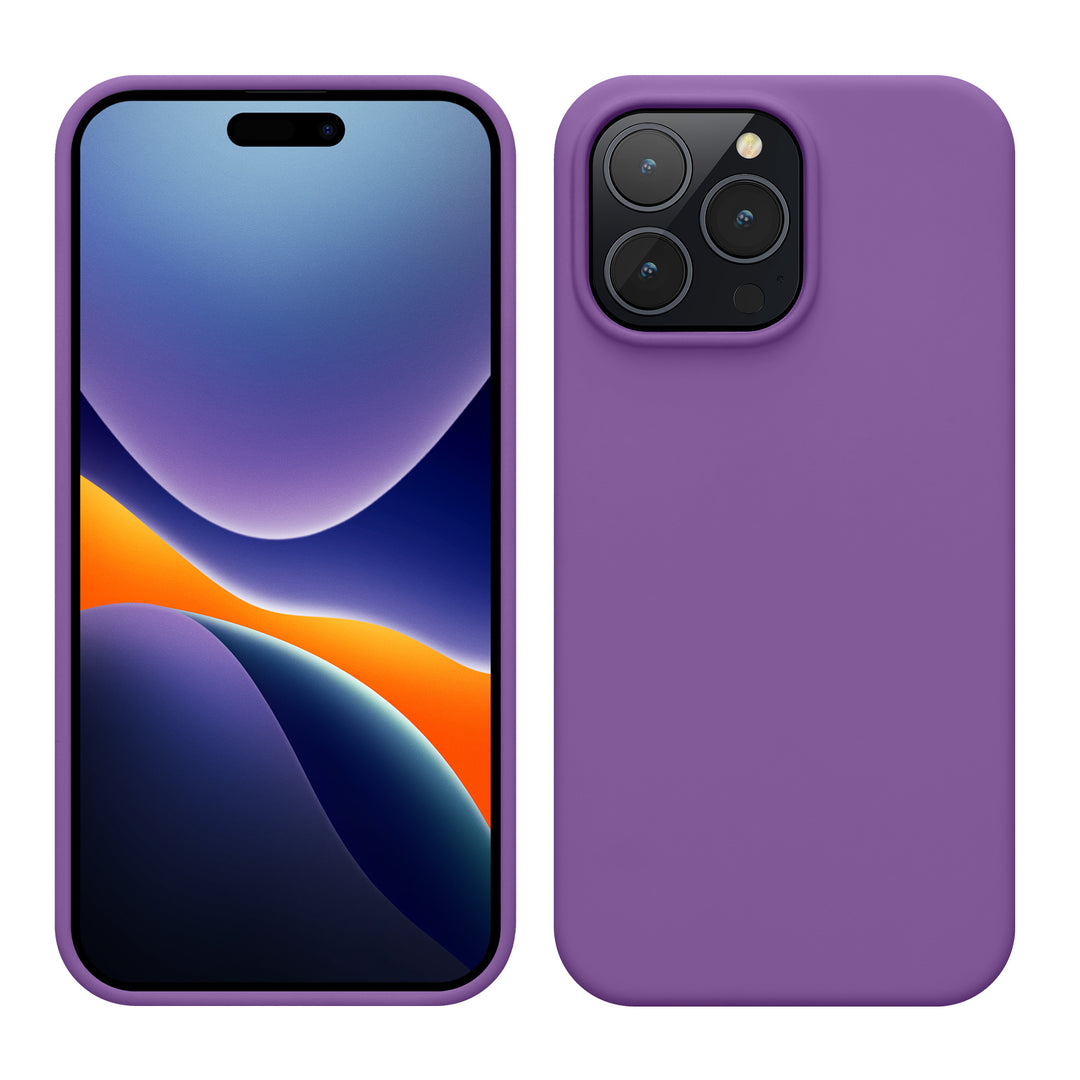 Gummierte Silikon Hülle für Apple iPhone 14 Pro Max in Orchidee Lila