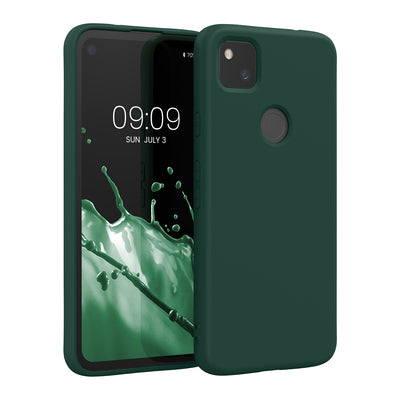 Slim Gummierte Silikon Hülle für Google Pixel 4a in Moosgrün