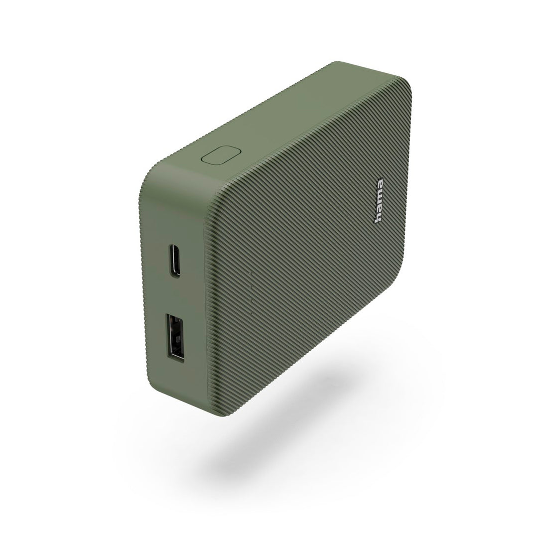 Hama Power Pack Colour 10, 10000mAh, 2 Ausgänge: USB-C, USB-A, Grün