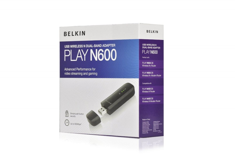 Belkin Wireless Play N600 USB-Stick schwarz - A+