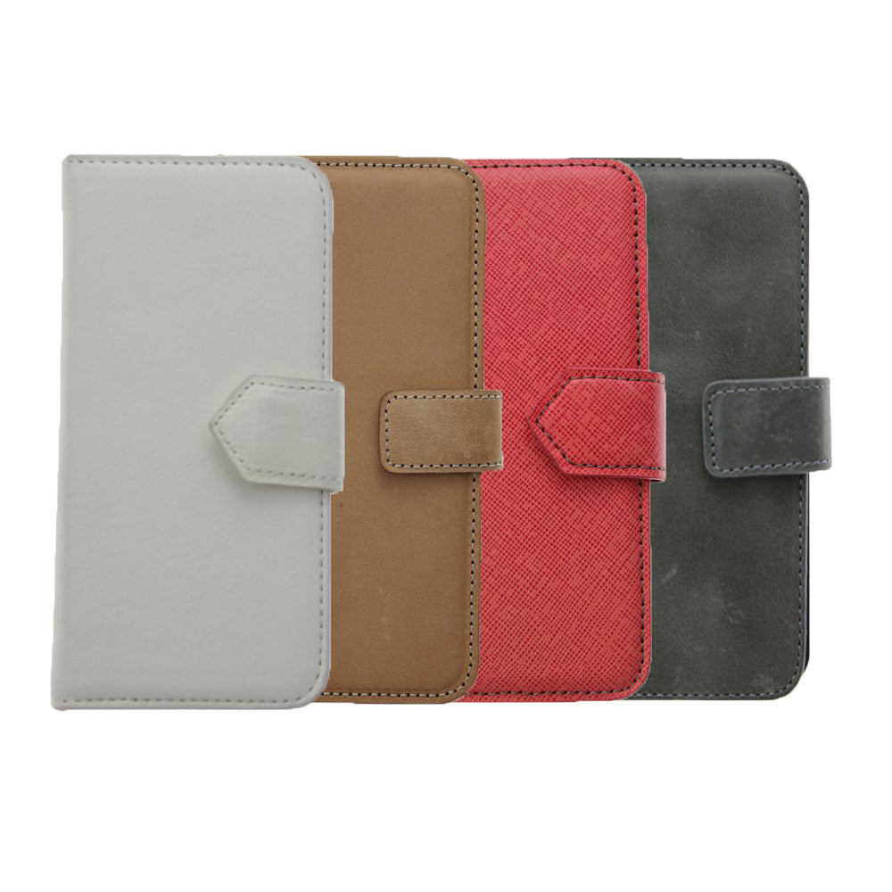 Xqisit Leder Wallet Case in grau, braun, rot und schwarz