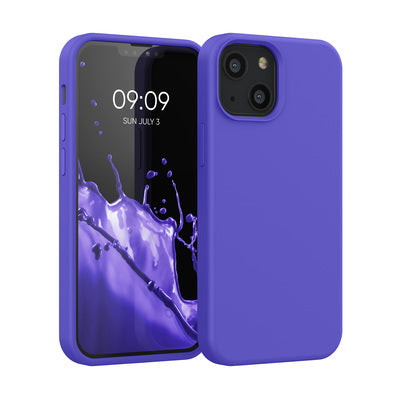 Gummierte Silikon Hülle für Apple iPhone 13 mini in Blauviolett