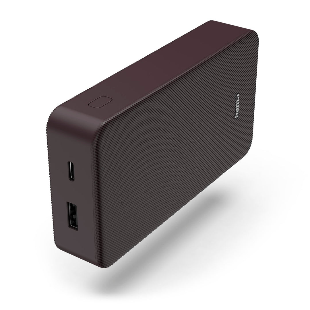 Hama Power Pack Colour 20, 20000mAh, 2 Ausgänge: USB-C, USB-A, Pflaume