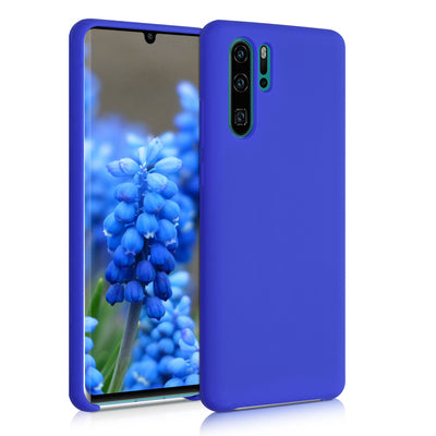 Gummierte Silikon Hülle für Huawei P30 Pro in Baltik Blau