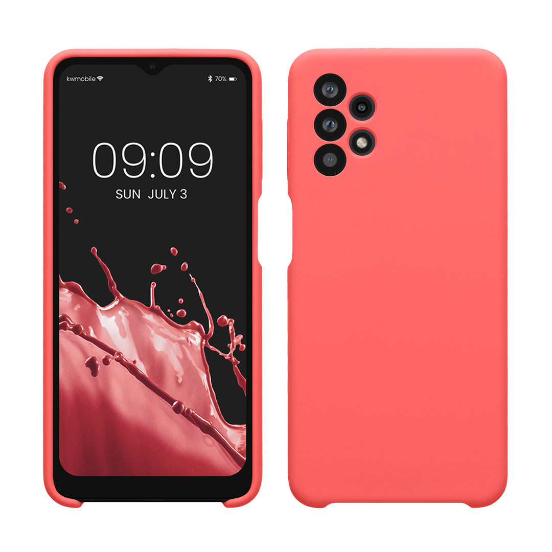 Gummierte Silikon Hülle für Samsung Galaxy A32 5G in Neon Koralle