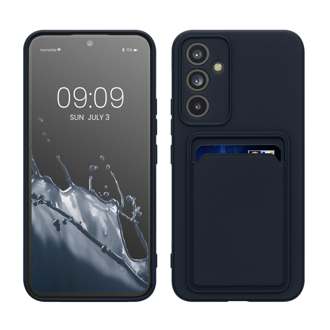 TPU Hülle mit Kartenfach für Samsung Galaxy A54 5G Dunkelblau