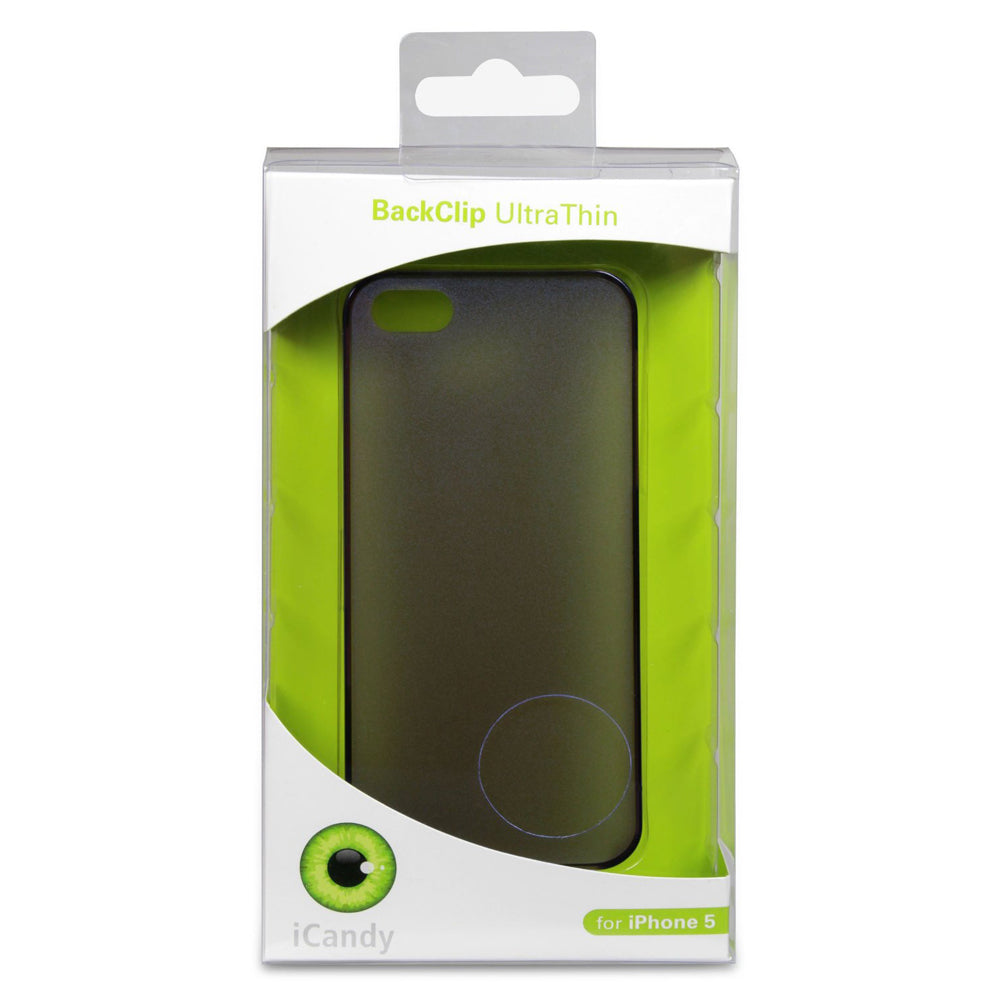 iCandy BackClip Thin Tasche für Apple iPhone 5 schwarz/transparent - Neu