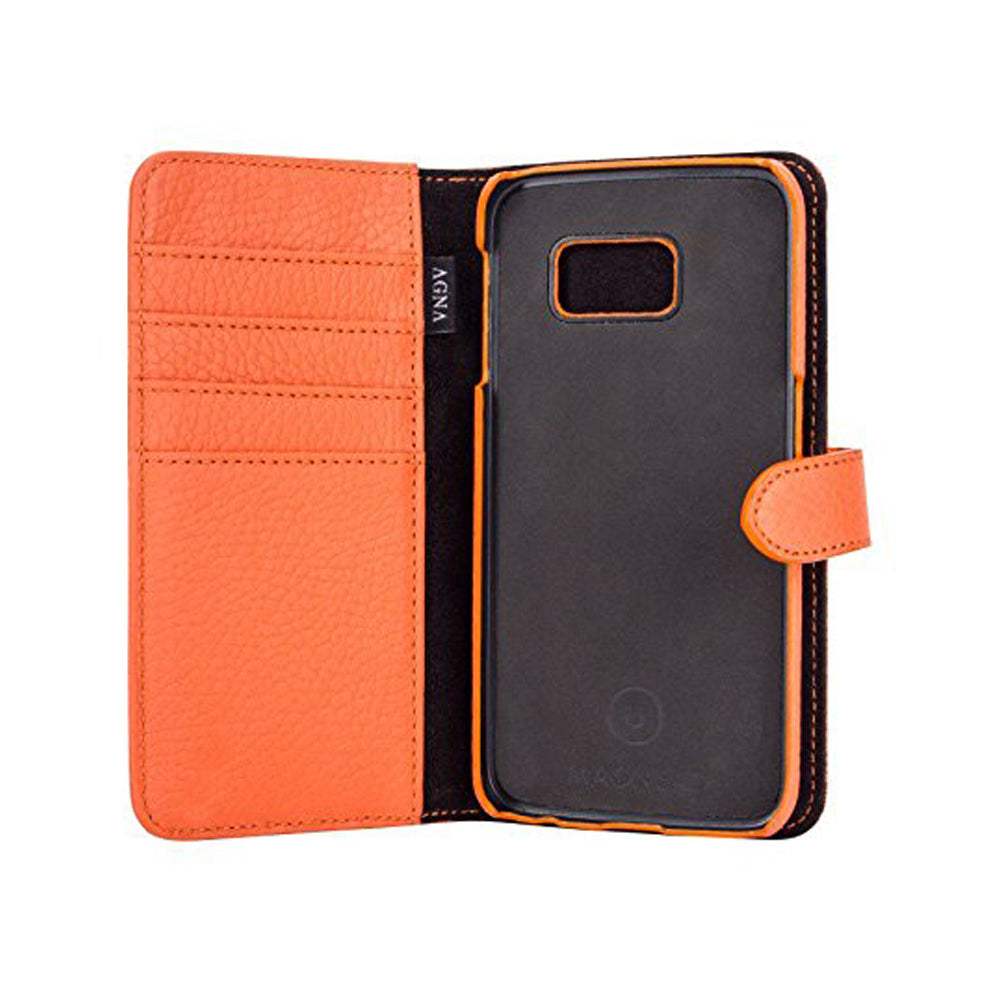 Agna Schutzhülle Leder Wallet Cover für Smartphones
